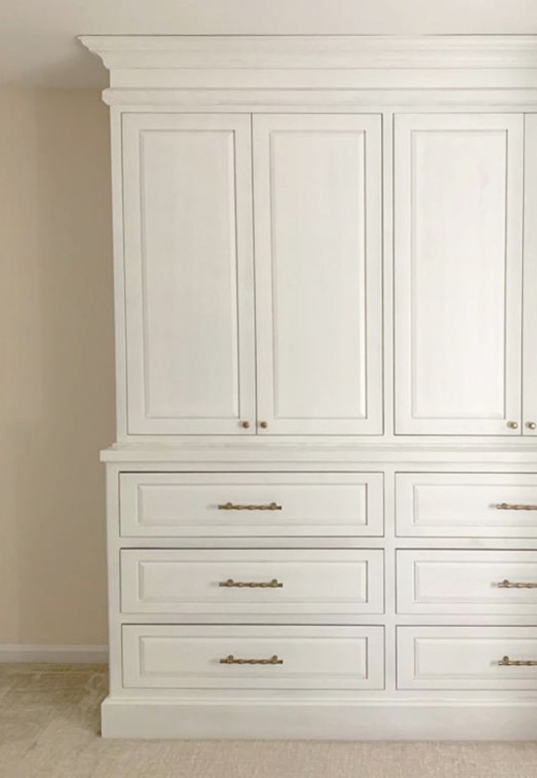 Painted built-in armoire and drawers